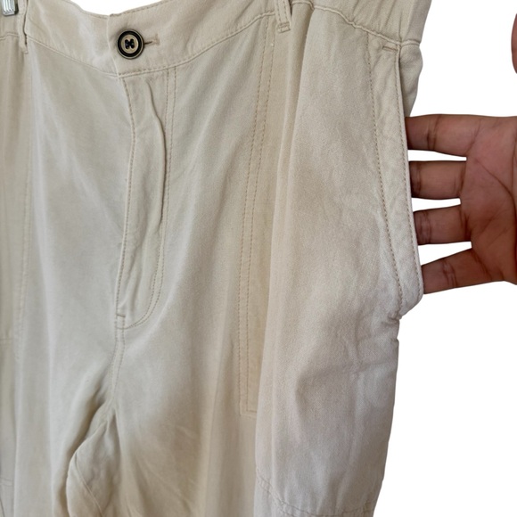 Anthropologie Pilcro Linen Blend Cargo Pant Relaxed Fit Cream Size XLP Petite - Picture 6 of 17